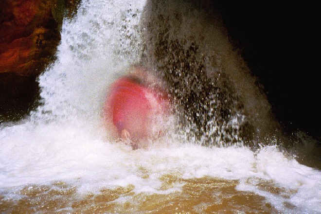 Conor (fuzzy!) at Shinumo creek