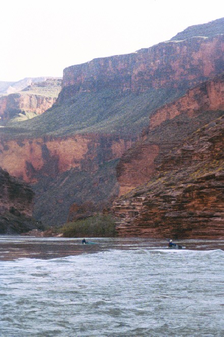 The canyon closes in