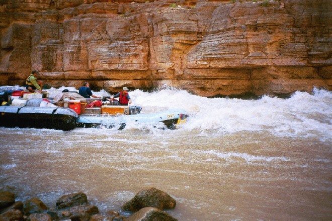 The raft tackles Upset rapid