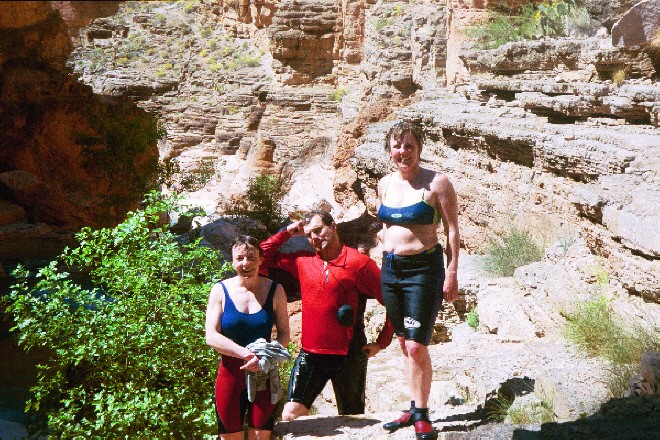 Kath, Ben, and Lisa at Havasu creek