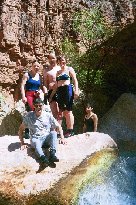 Kath, Smitty, Mark, Lisa, and Jen, at Havasu creek
