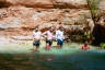 Conor, Mark, and Tim compare beer guts at Havasu creek