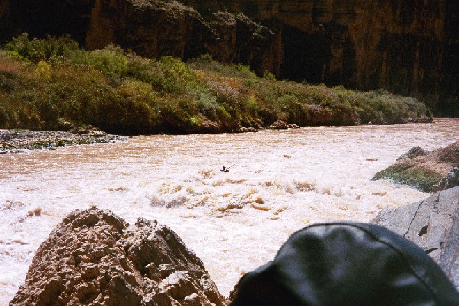 Ben through the bottom wave at Lava